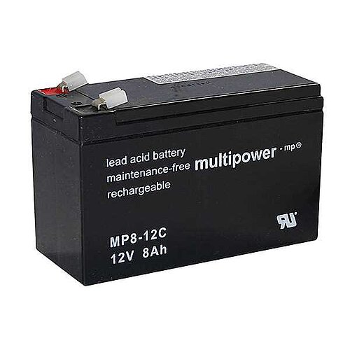 Multipower MP8-12C AGM 12 V 8,0 Ah - 6,3mm Faston Multipower MP8-12C AGM 12 V 8,0 Ah - 6,3mm Faston