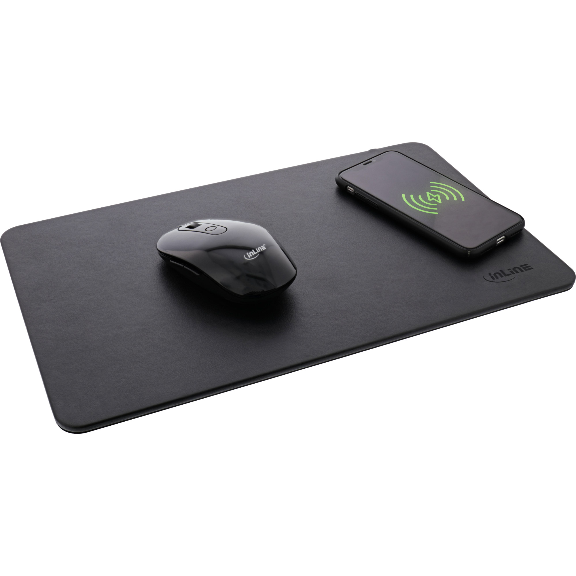 Inline® Maus-Pad, Wireless Charging, 370x225x7mm, schwarz