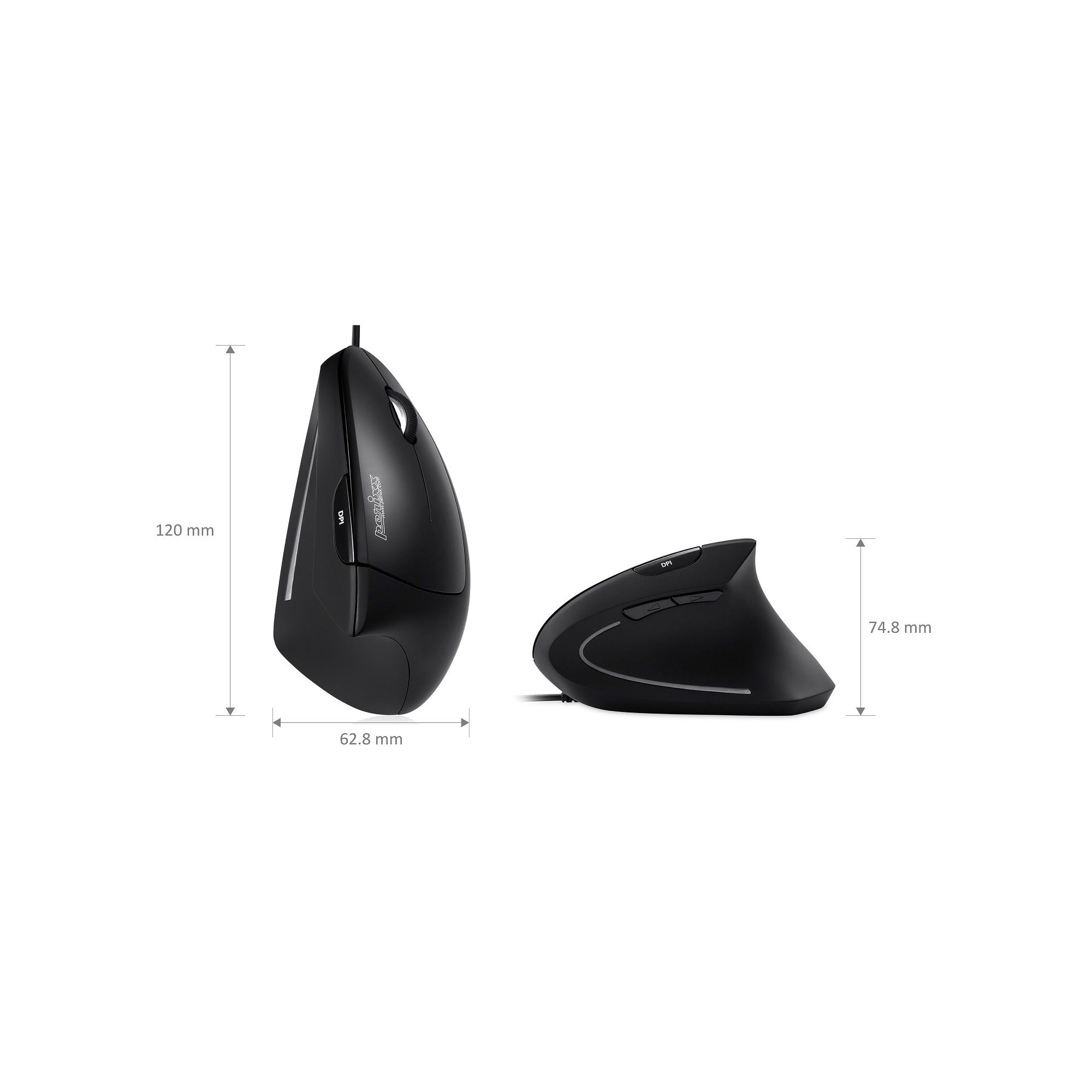 Perixx PERIMICE-513 N, ergonomische Maus, für Rechtshänder, vertikal, schwarz Perixx PERIMICE-513 N, ergonomische Maus, für Rechtshänder, vertikal, schwarz