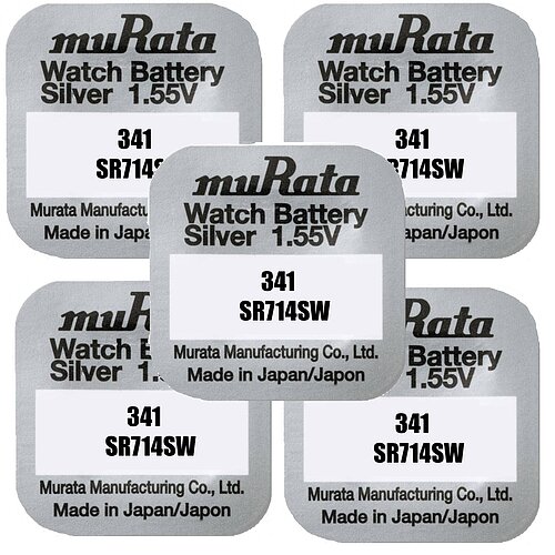 5x Murata SR714SW 341 Silberoxid Batterie 1,55V