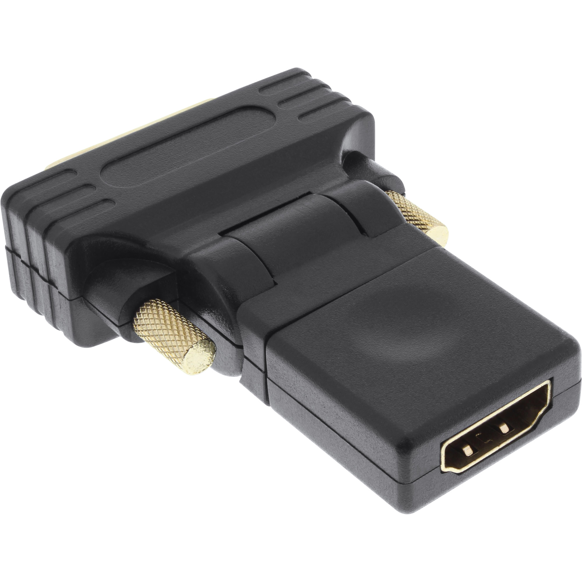 Inline® HDMI-DVI Adapter, HDMI Buchse auf DVI Stecker, flexibler Winkel, 4K2K Inline® HDMI-DVI Adapter, HDMI Buchse auf DVI Stecker, flexibler Winkel, 4K2K