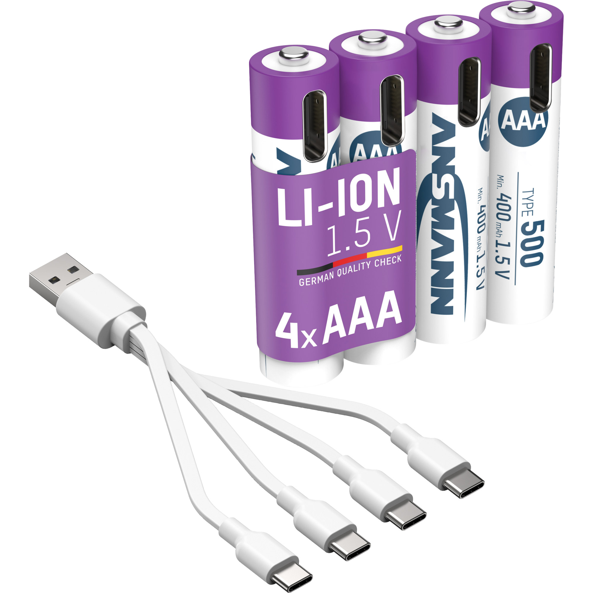 Ansmann Li-Ion AAA Micro 500mAh HR03 Akku 1.5V - 4er Verpackung Ansmann Li-Ion AAA Micro 500mAh HR03 Akku 1.5V - 4er Verpackung