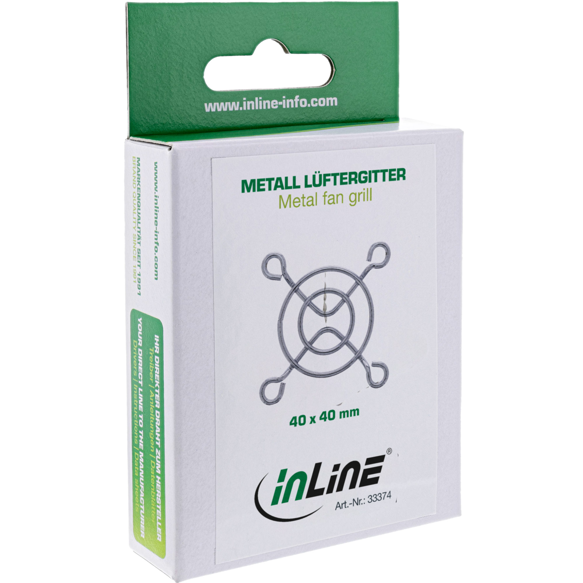 Inline® Lüftergitter Metall, verchromt, 40x40mm