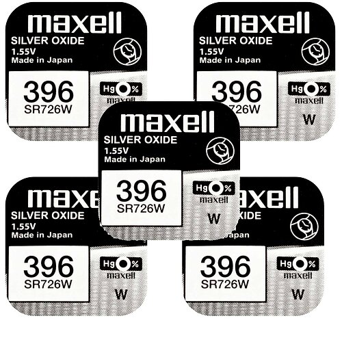 5x Maxell SR726W SR59 396 Silberoxid Batterie 1,55 V
