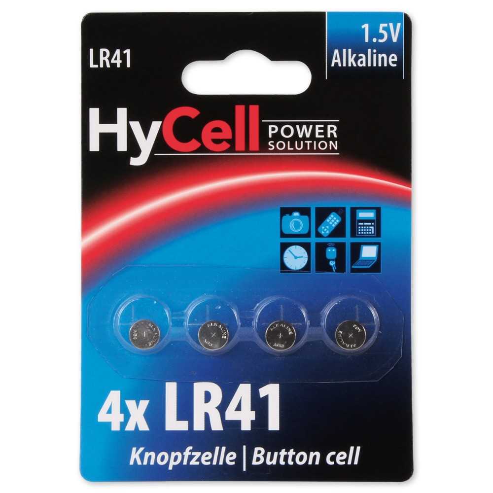 Hycell LR41 LR736 392 1.5V Alkaline Knopfzelle - 4er Verpackung