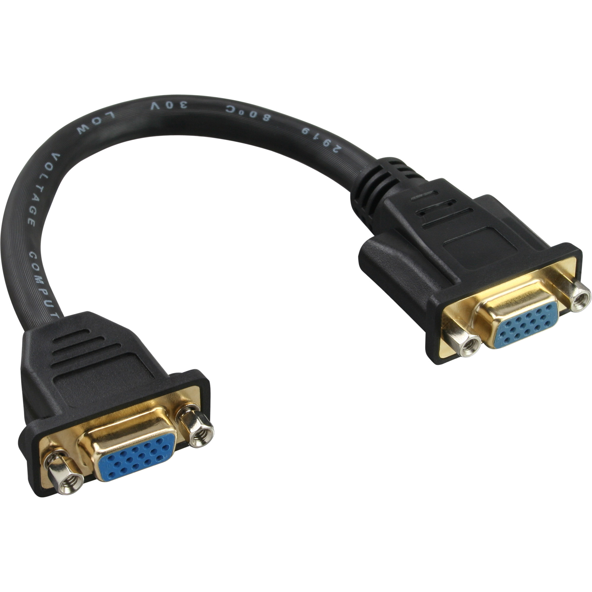 Inline® VGA Adapterkabel, 15pol. VGA BU/BU, zum Einbau, vergoldete Kont., 0,2m