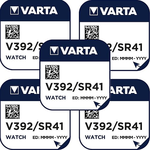 5x Varta SR41W 392 Silberoxid Batterie 1,55V