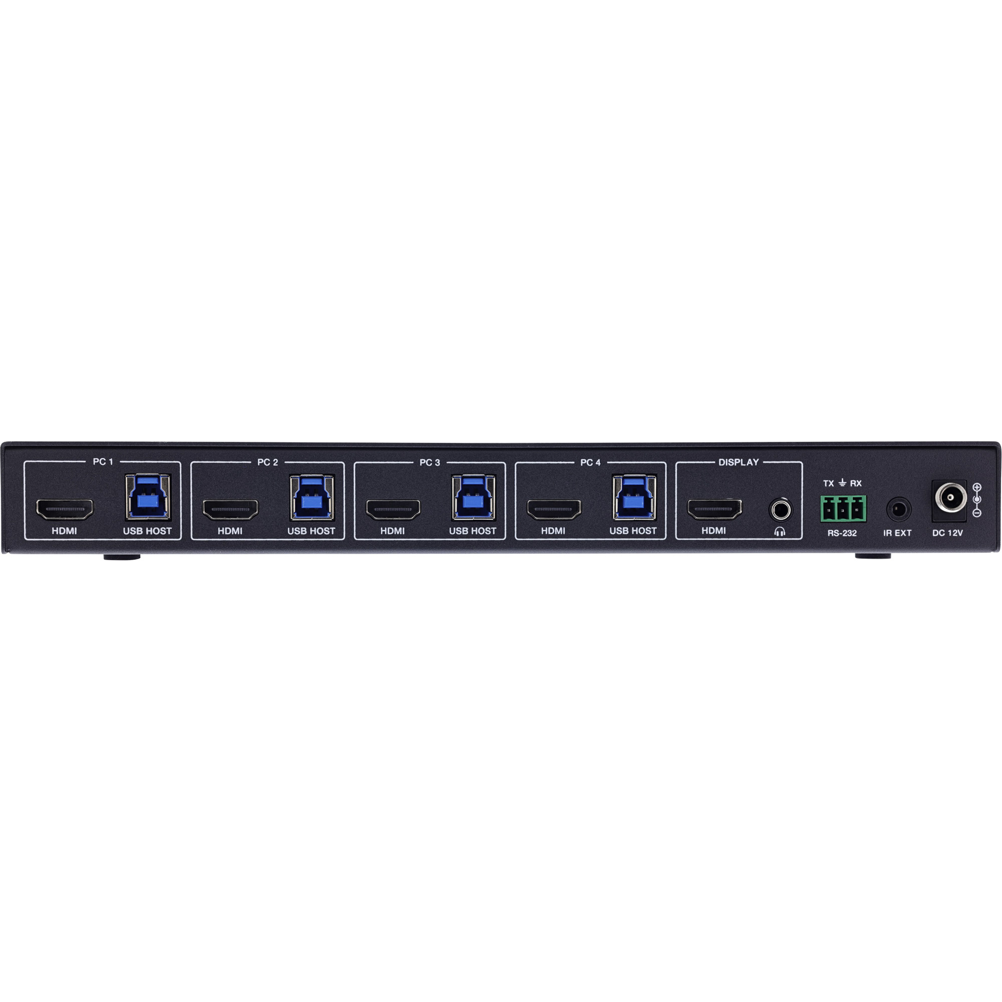 InLine® KVM Switch, 4-fach, HDMI, 8K@60Hz, USB 3.2, mit IR & RS-232
