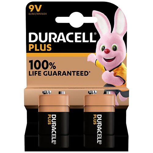 4x Duracell Plus 9V Block 6LR61 Alkaline Batterie