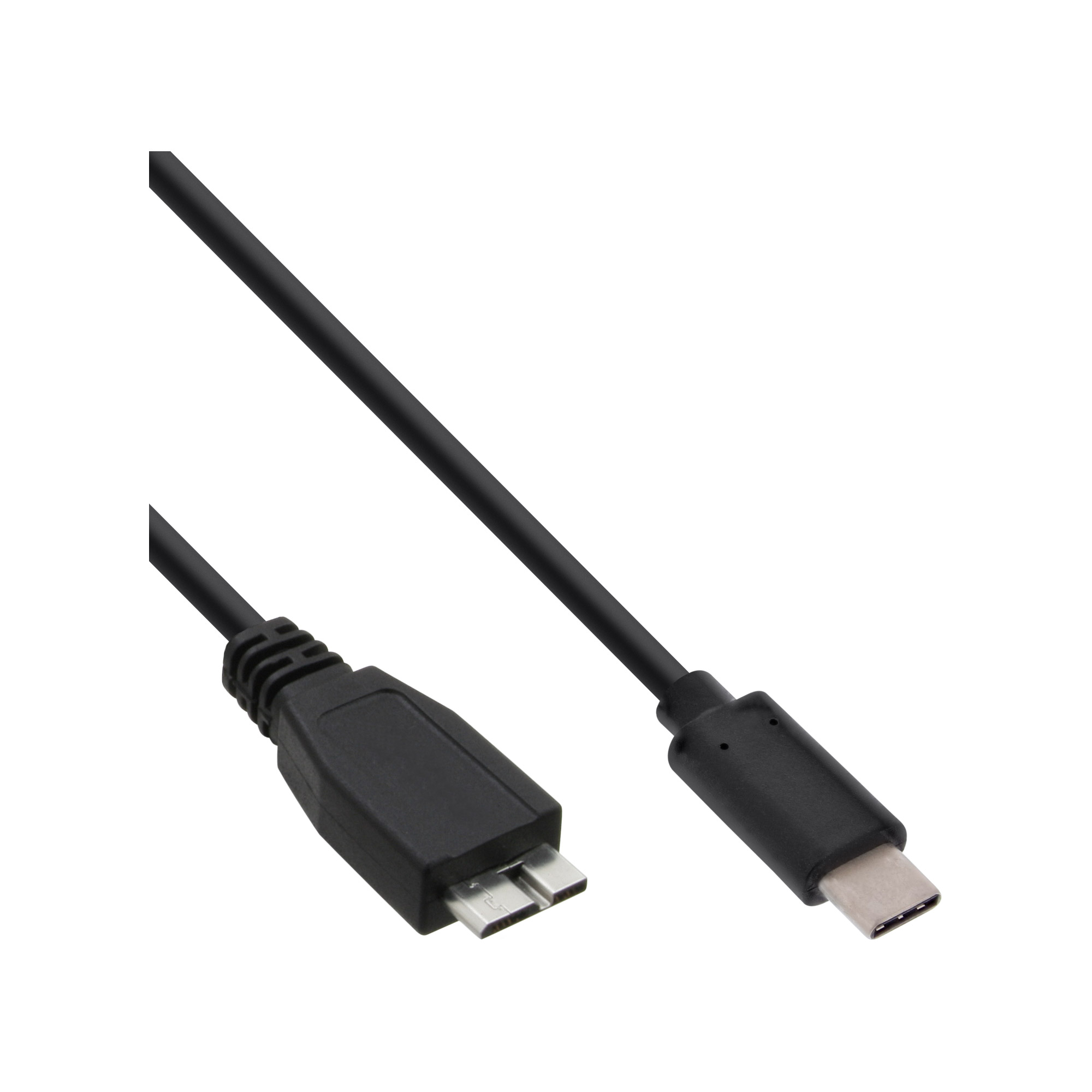 Inline® USB 3.2 Gen.1x2 Kabel, USB-C Stecker an Micro-B Stecker, schwarz, 1,5m