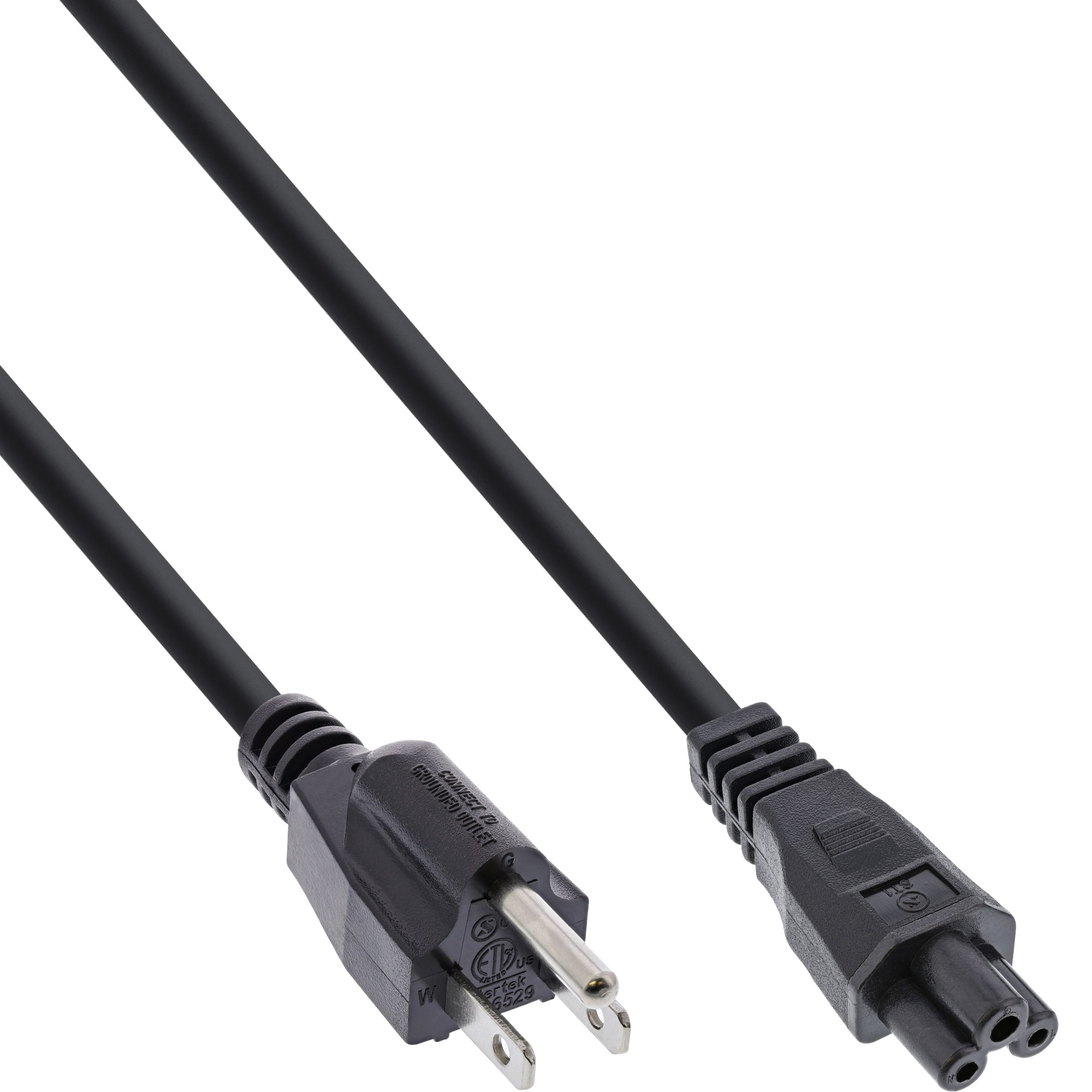 Inline® Netzkabel für Notebook, USA/Canada, 3pol Kupplung, 2m