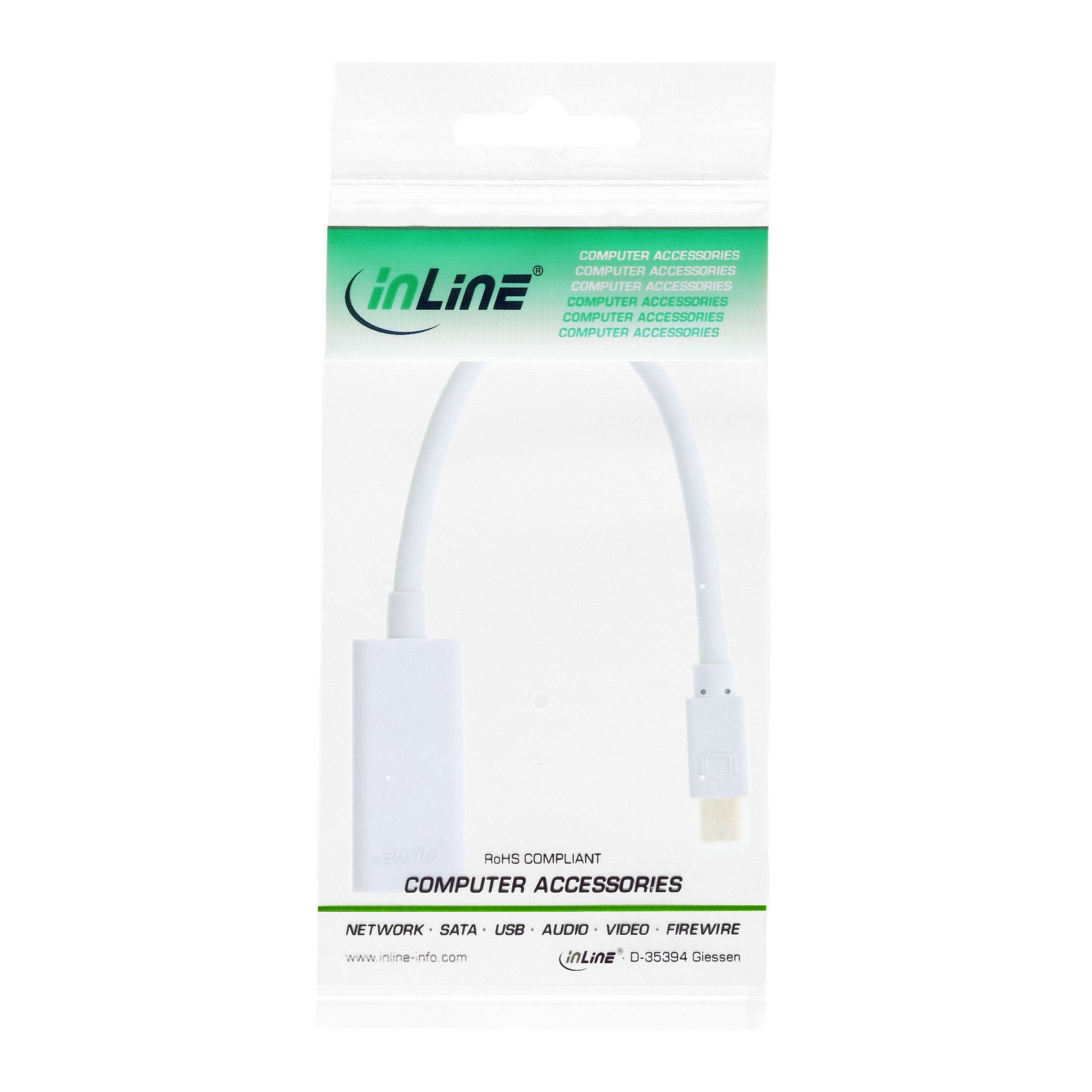 Inline® Mini DisplayPort HDMI Adapterkabel mit Audio, 4K/30Hz