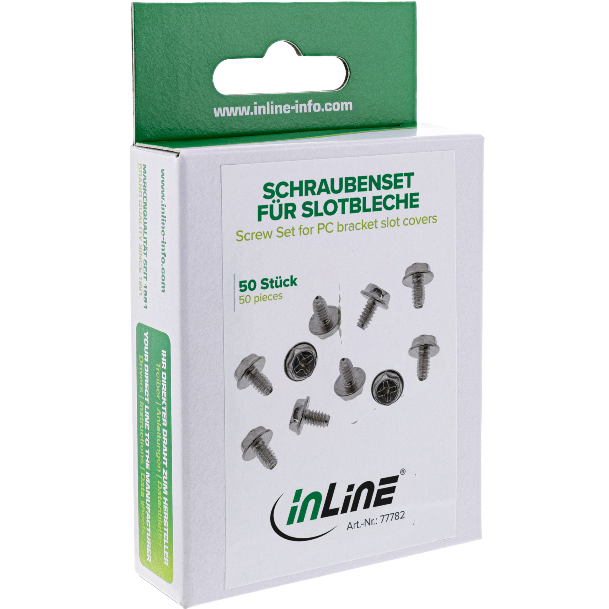 Inline® Schraubenset, für Slotbleche, 50-teilig