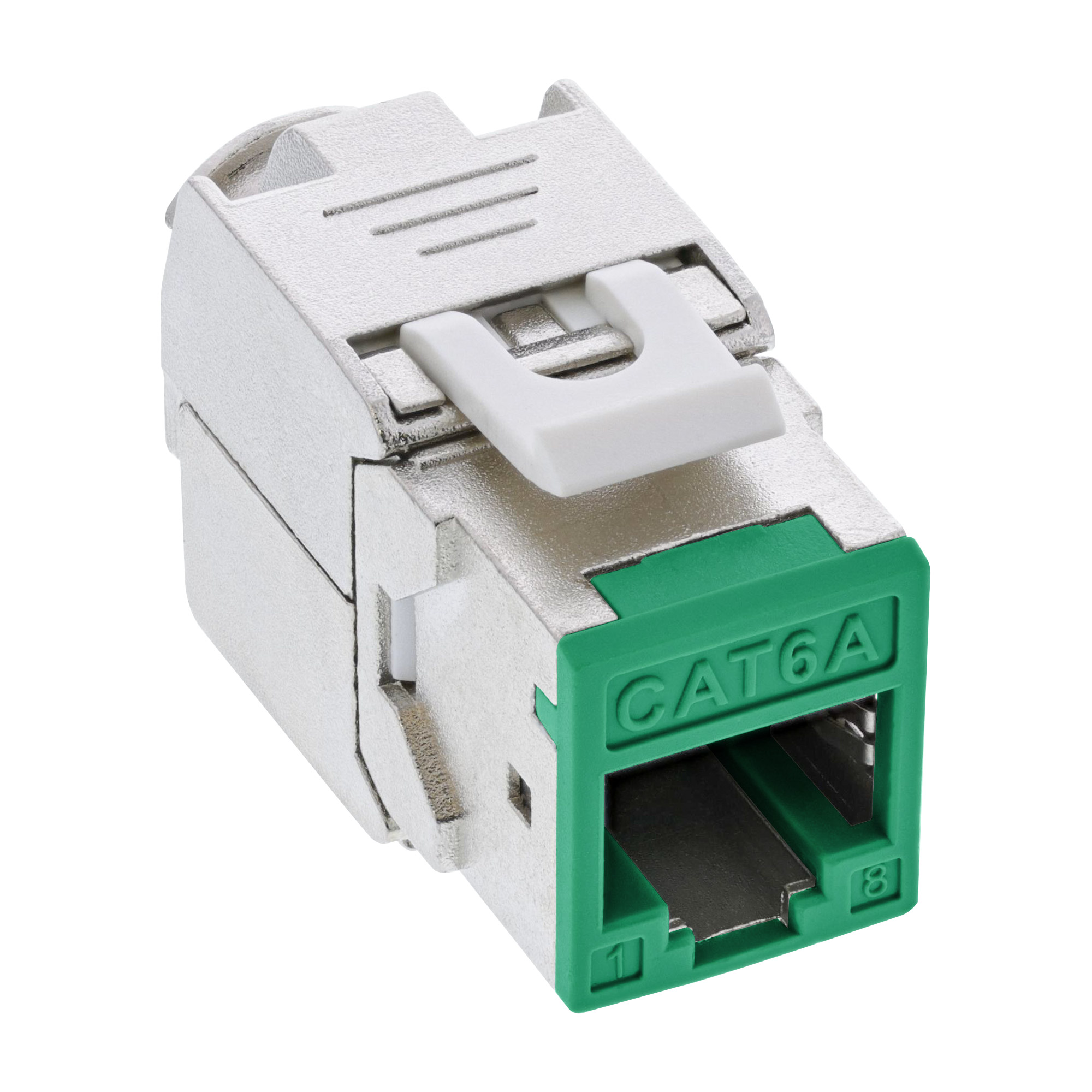 8x Inline® Keystone RJ45 Buchse, geschirmt, Cat.6A, grün