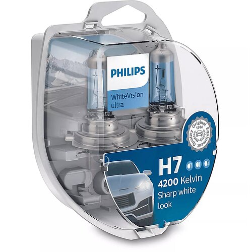 Philips H7 12V 55W PX26d WhiteVision Ultra 4200K 2 St. + 2x W5W