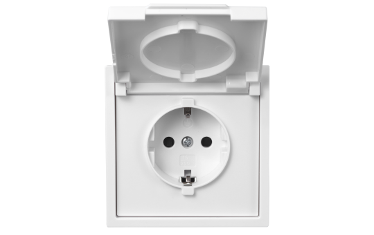 Schutzkontakt-Steckdose McPower ''Shallow'' 250V/16A, UP, IP44, Steckanschluss Schutzkontakt-Steckdose McPower ''Shallow'' 250V/16A, UP, IP44, Steckanschluss