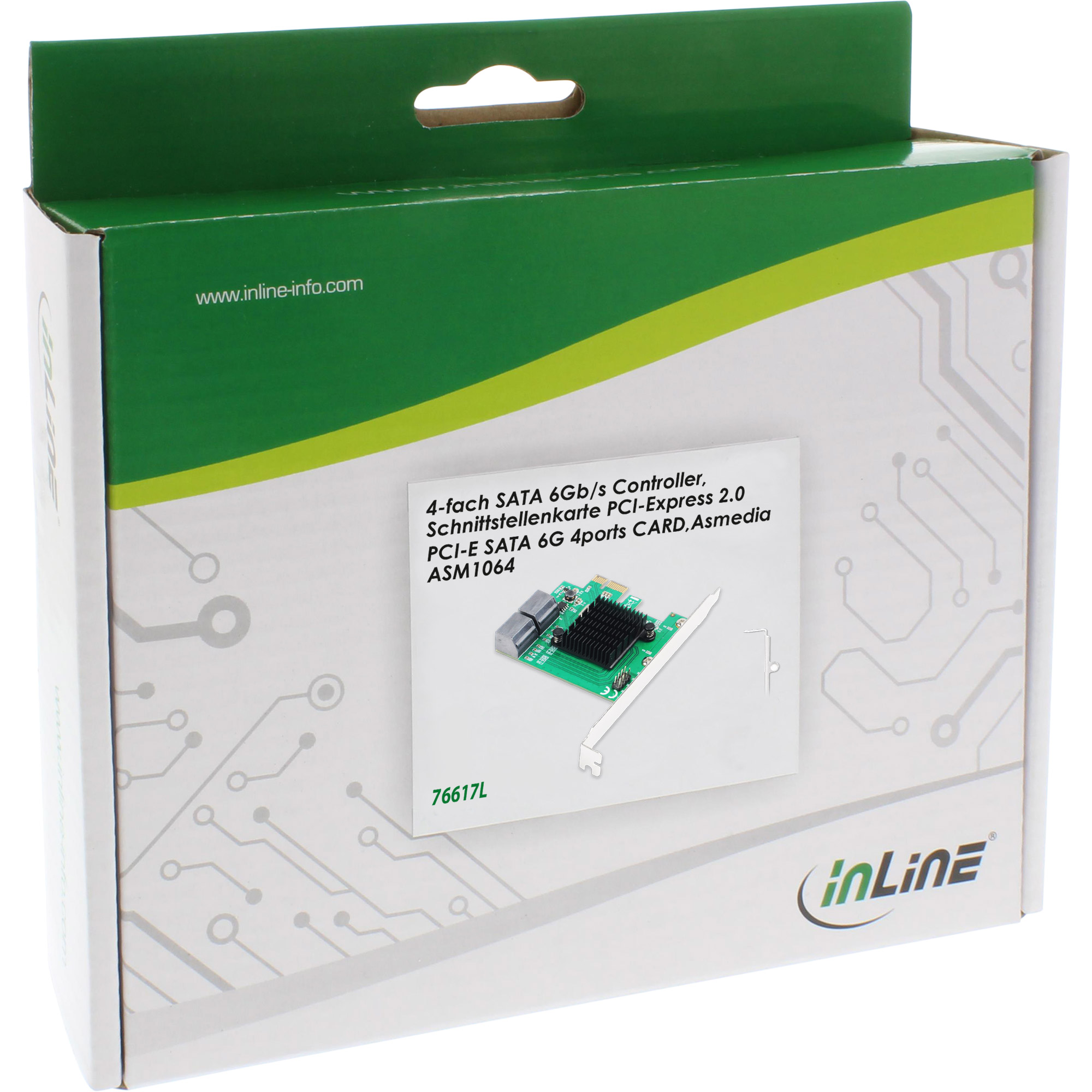 Inline® Schnittstellenkarte, 4x SATA 6Gb/s Controller, PCIe 2.0 (PCI-Express)