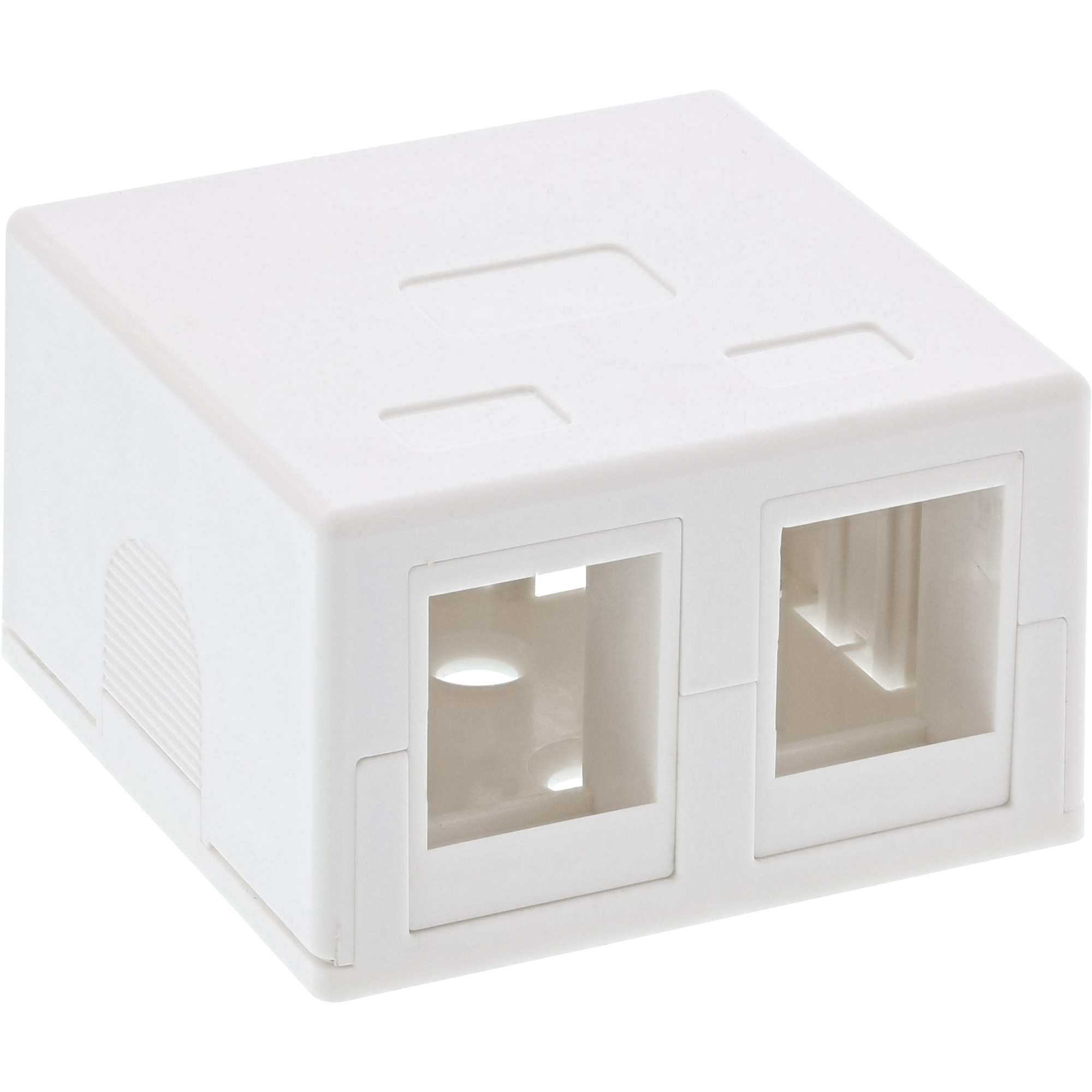 Inline® Anschlussdose Aufputz für 2x Keystone RJ45 Buchse, weiß