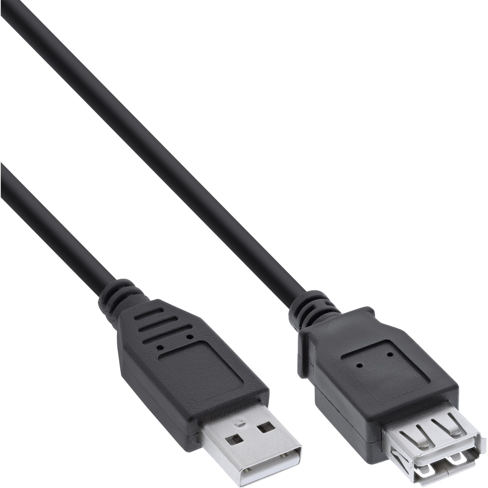 100er B-Pack InLine® USB 2.0 Verlängerung, USB-A Stecker/Buchse, schwarz, 1m
