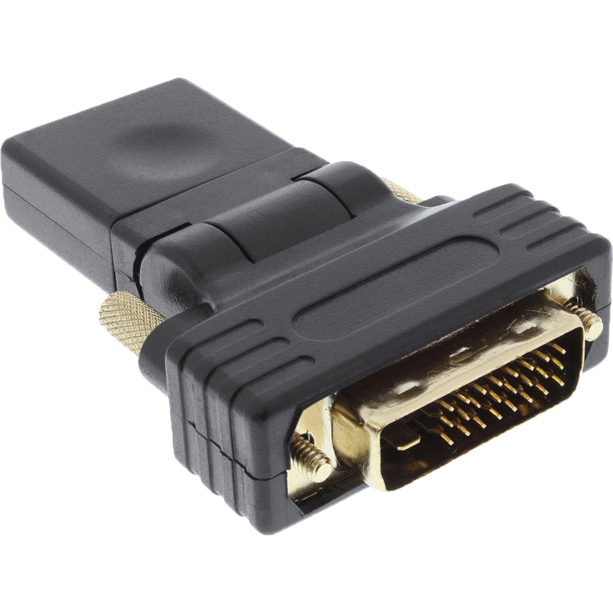 Inline® HDMI-DVI Adapter, HDMI Buchse auf DVI Stecker, flexibler Winkel, 4K2K Inline® HDMI-DVI Adapter, HDMI Buchse auf DVI Stecker, flexibler Winkel, 4K2K