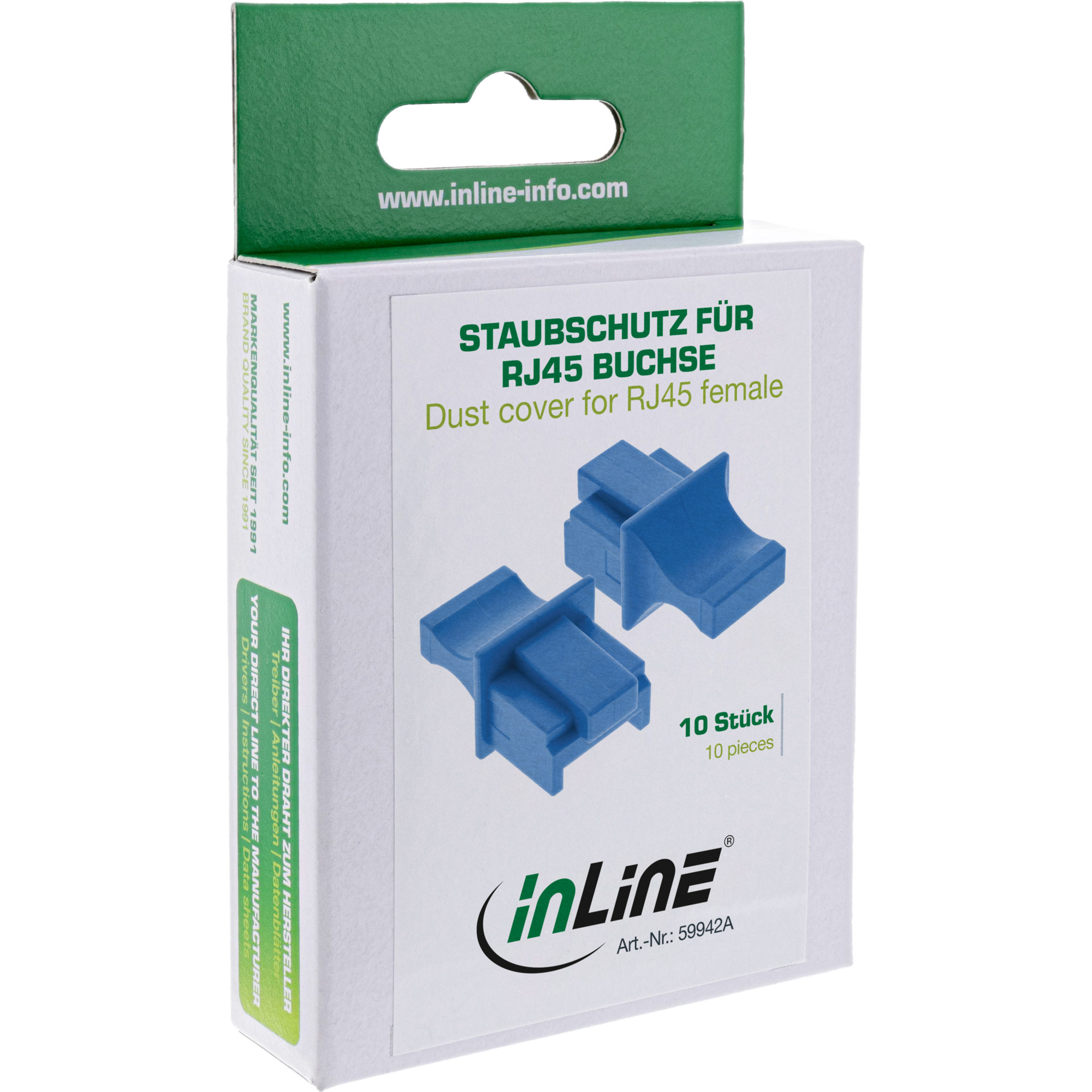 Inline® Staubschutz, für RJ45 Buchse blau 10er Blister