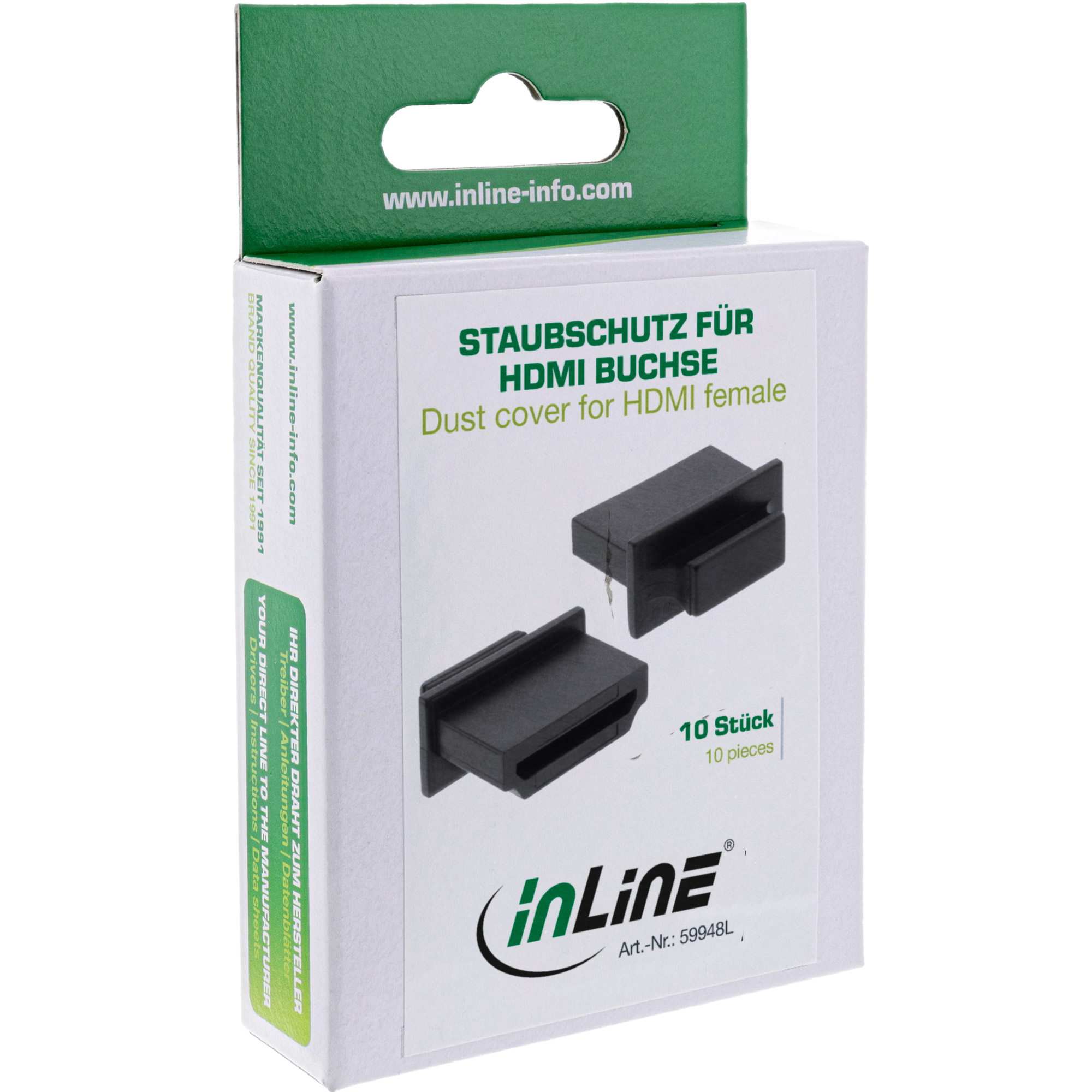 Inline® Staubschutz, für HDMI Buchse schwarz 10er Pack