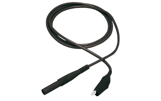 Messleitung McPower, 100cm, schwarz, Sicherheitsstecker -> Krokoklemme