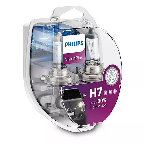 Philips H7 12V 55W PX26d Vision Plus +60% 2 Stück
