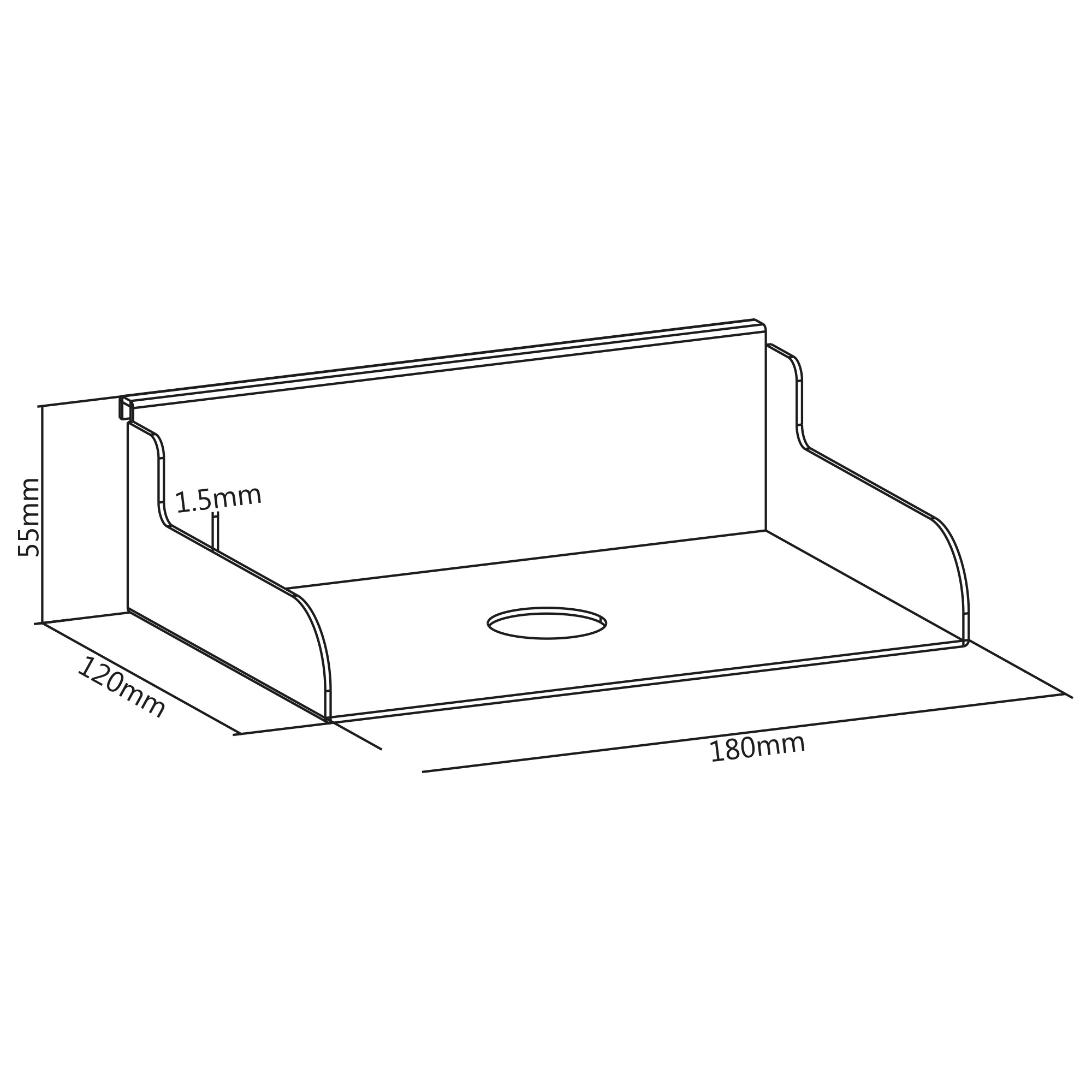 Inline® Slatwall Ablage klein, weiß