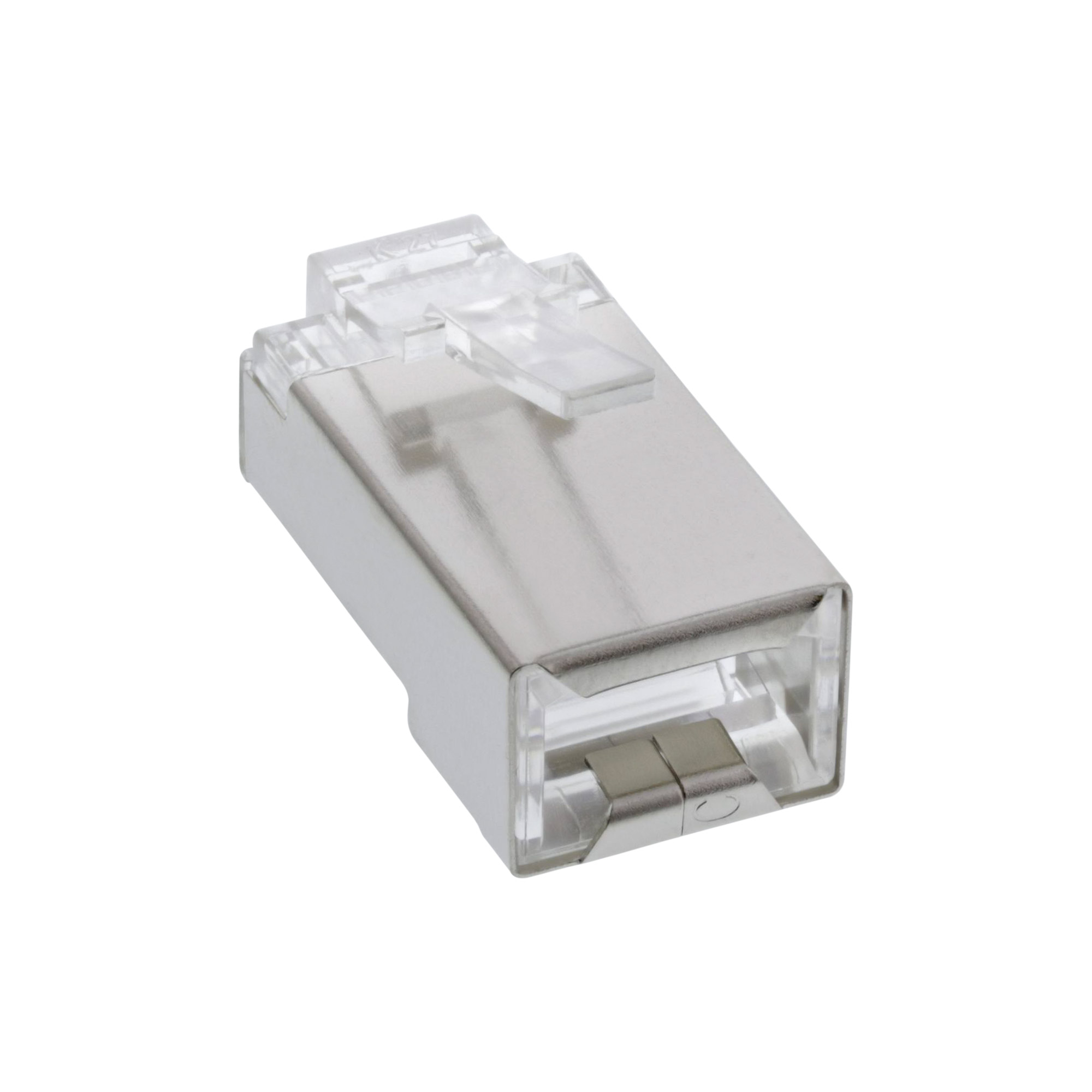 10x Inline® Modularstecker 8P8C RJ45 zum Crimpen auf Rundkabel, geschirmt