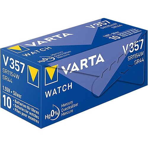 10x SR44W 357 Silberoxid Batterie Varta 1,55 V