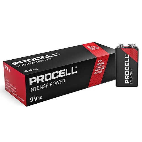 Procell Intense 9V Block 6LR61 Alkaline Batterie - 10er Verpackung