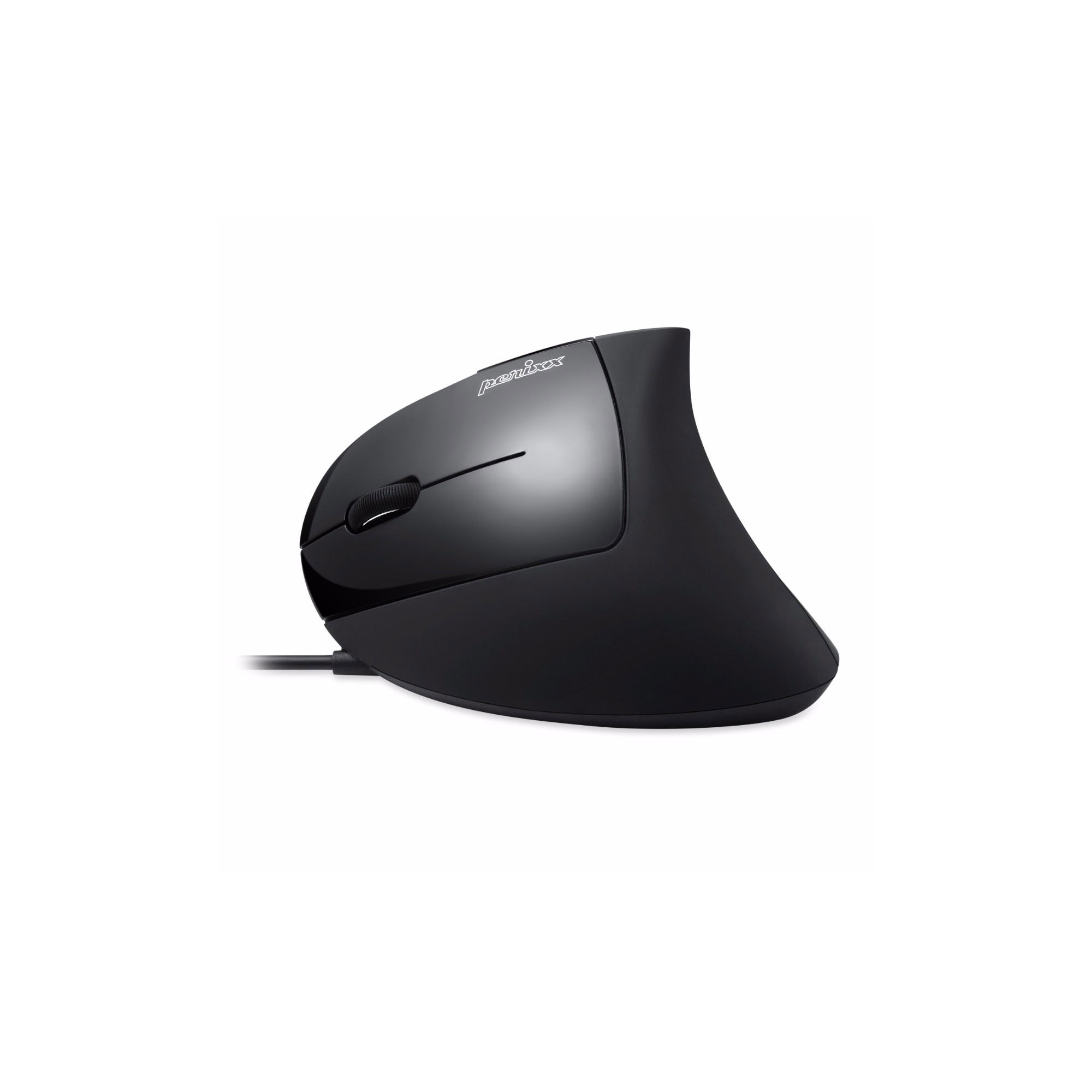 Perixx PERIMICE-513 L, ergonomische Maus, für LinksHänder, vertikal, schwarz