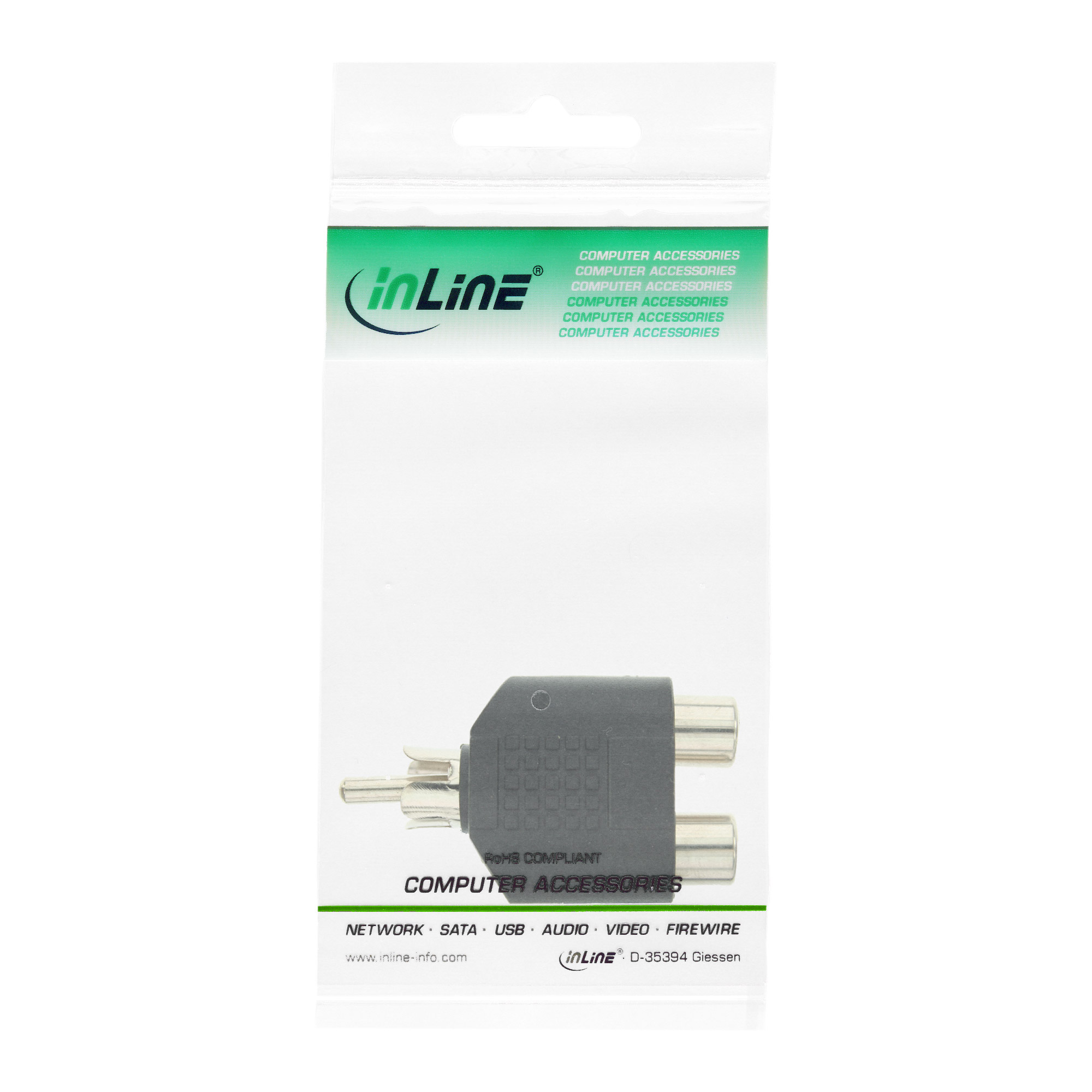 Inline® Audio Adapter, Cinch Stecker an 2x Cinch Buchse Inline® Audio Adapter, Cinch Stecker an 2x Cinch Buchse