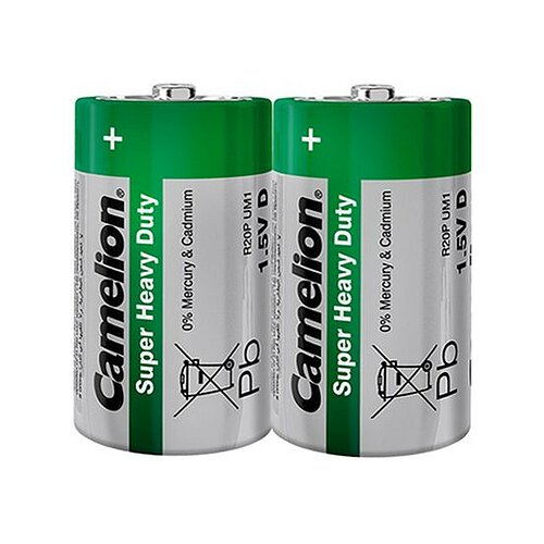 2x Camelion Super Heavy Duty Mono D R20 Zink Kohle Batterie