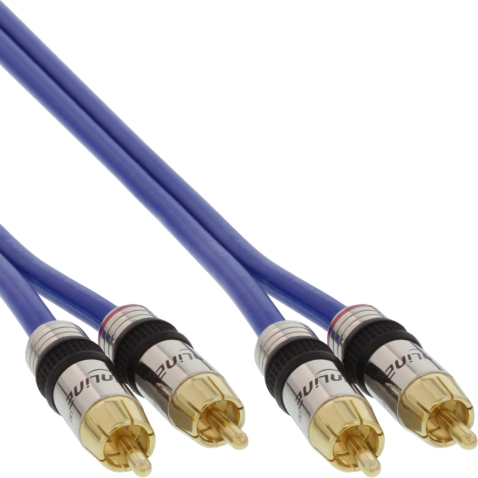 10m - Inline® Cinch Kabel AUDIO, PREMIUM, 2x Cinch Stecker / Stecker