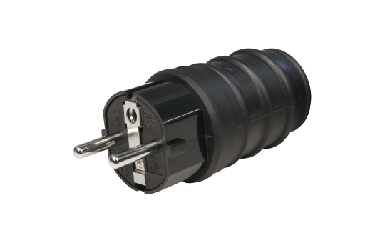 Gummi-Schutzkontaktstecker McPower, schwarz