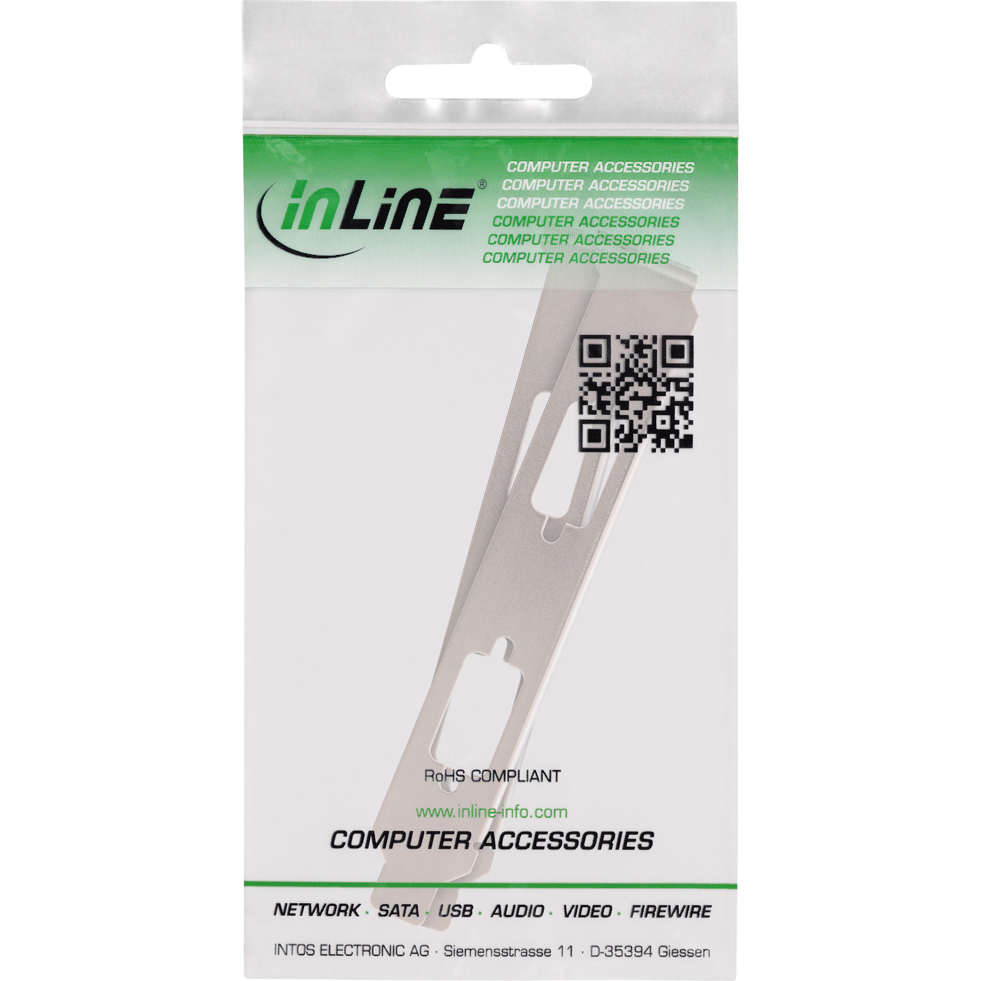 InLine® Slotblech, zur Befestigung von 2x 9pol. Sub D St. oder Bu., 2er Pack InLine® Slotblech, zur Befestigung von 2x 9pol. Sub D St. oder Bu., 2er Pack