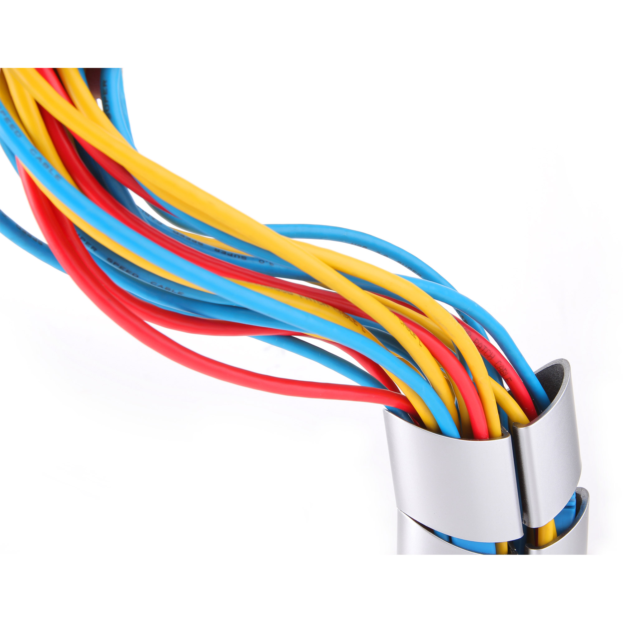 Inline® Kabelkanal flexibel, vertikal für Tische, 2 Kammern, 0,80m, silber