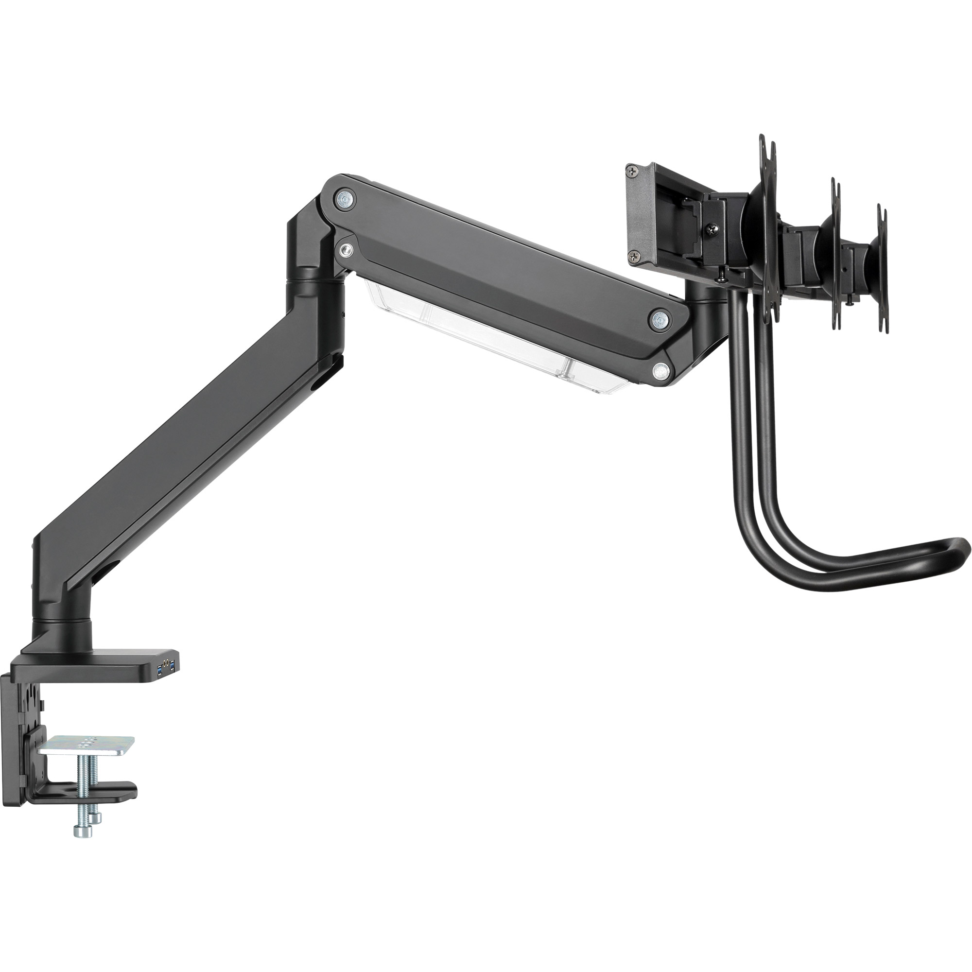 Inline® Tischhalterung mit Lifter+USB, beweglich, für 3 Monitore bis 69cm (27")