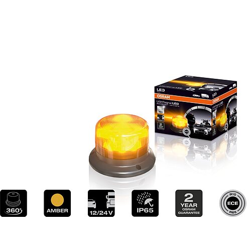 LIGHTsignal LED BEACON LIGHT 360° Rundumkennleuchte Warnlicht 12&24V 1St. OSRAM