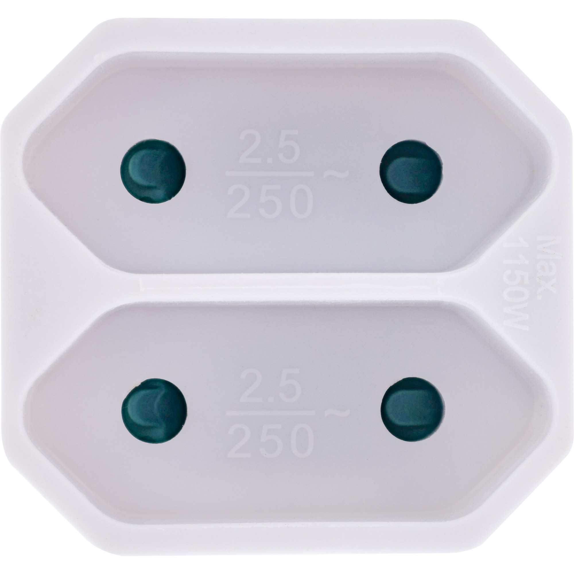 InLine® Steckdosenadapter, Schutzkontakt Stecker an 2x Eurobuchse, weiß