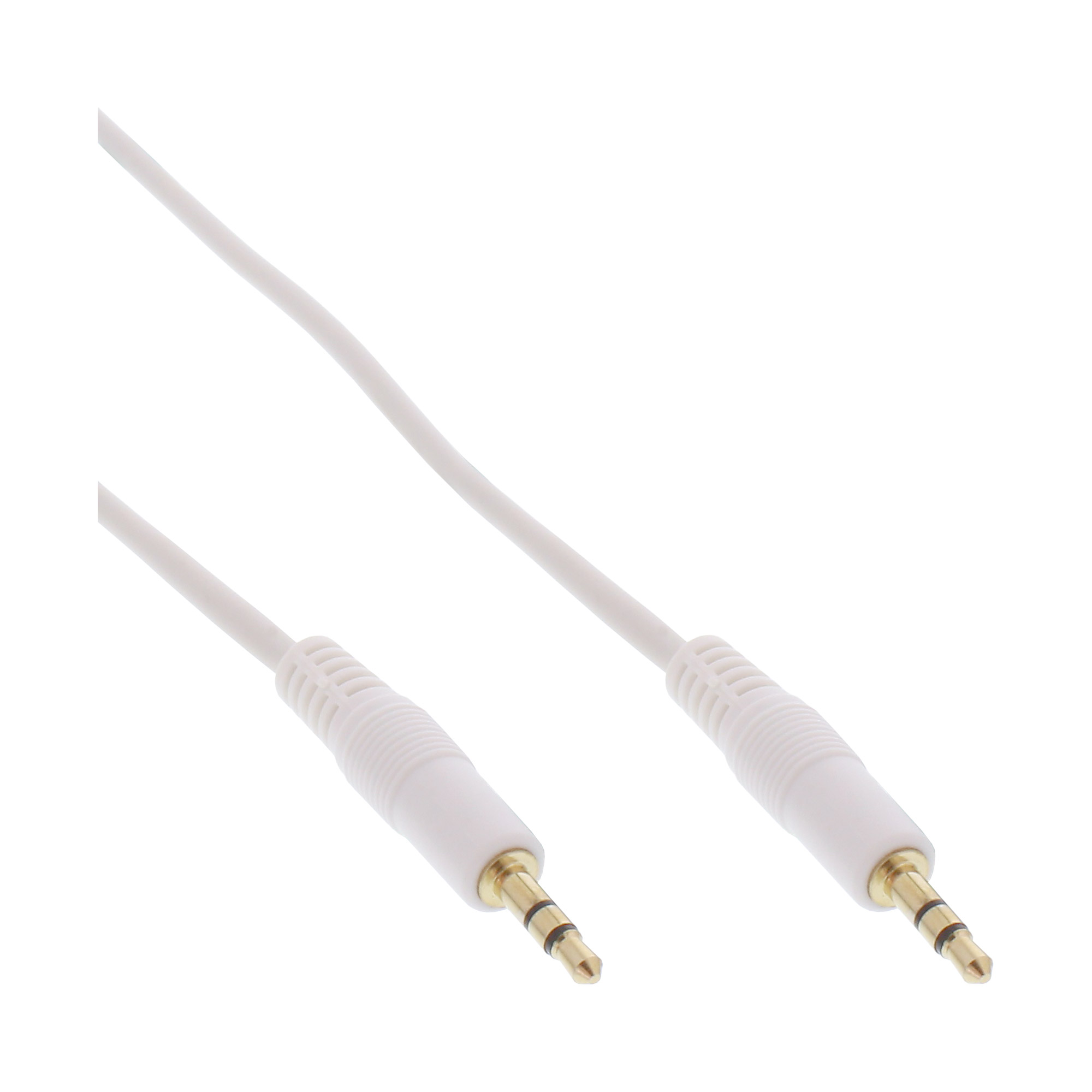 2m - Inline® Klinke Kabel, 3,5mm Stecker / Stecker, Stereo, weiß / gold