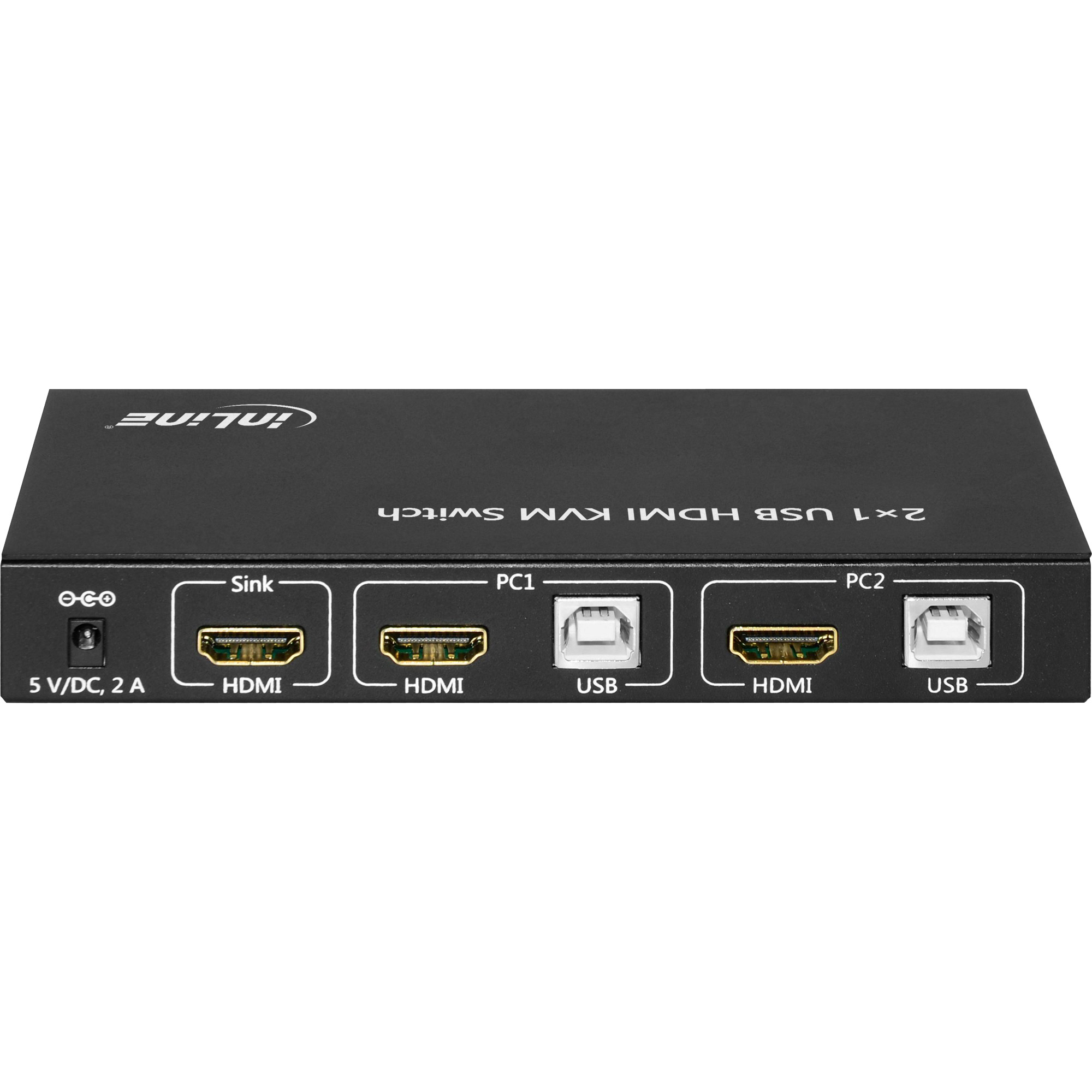 Inline® KVM Desktop Switch, 2-fach, HDMI 4K2K, USB 2.0 Hub, mit Audio