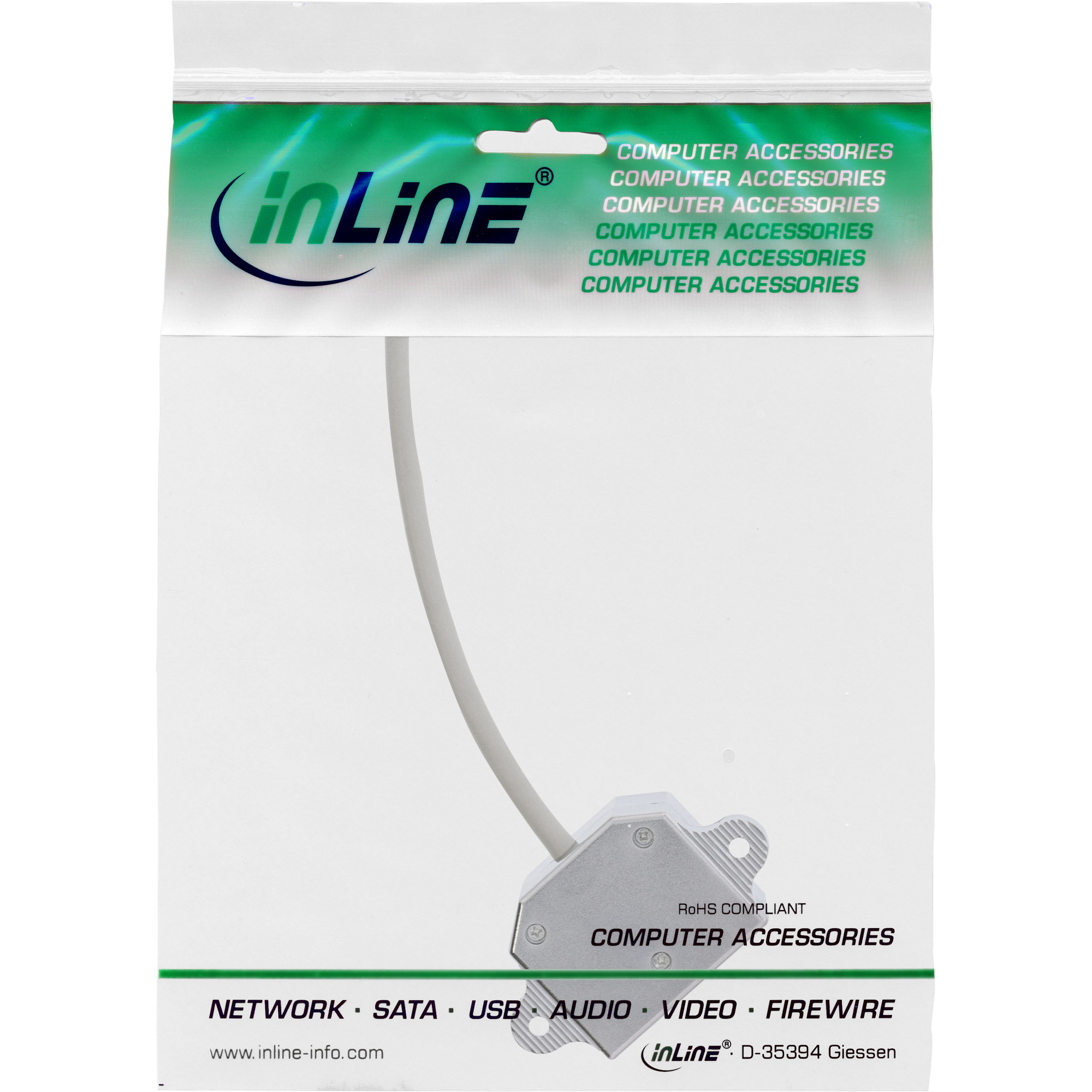Inline® ISDN Port-Doppler, 1x RJ45 Stecker an 2x RJ45 Buchse, mit Kabel