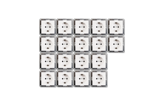 Schutzkontakt-Steckdose McPower ''Flair'' 250V~/16A, Einsteckschutz, 18er-Pack Schutzkontakt-Steckdose McPower ''Flair'' 250V~/16A, Einsteckschutz, 18er-Pack
