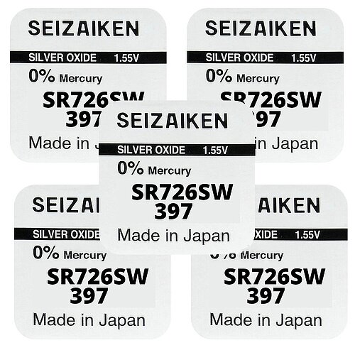 5x SR726SW SR59 397 Silberoxid Batterie Seizaiken 1,55 V