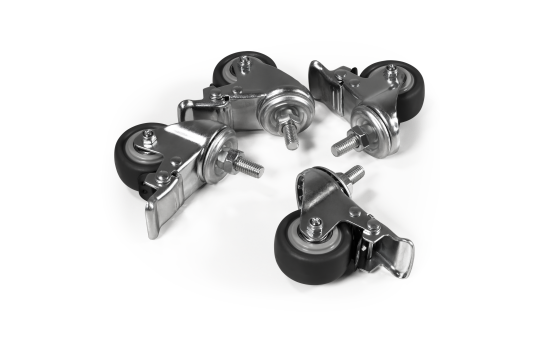 Tischrollen imstande, 4er-Set, silber/schwarz, Tragkraft je 50kg Tischrollen imstande, 4er-Set, silber/schwarz, Tragkraft je 50kg