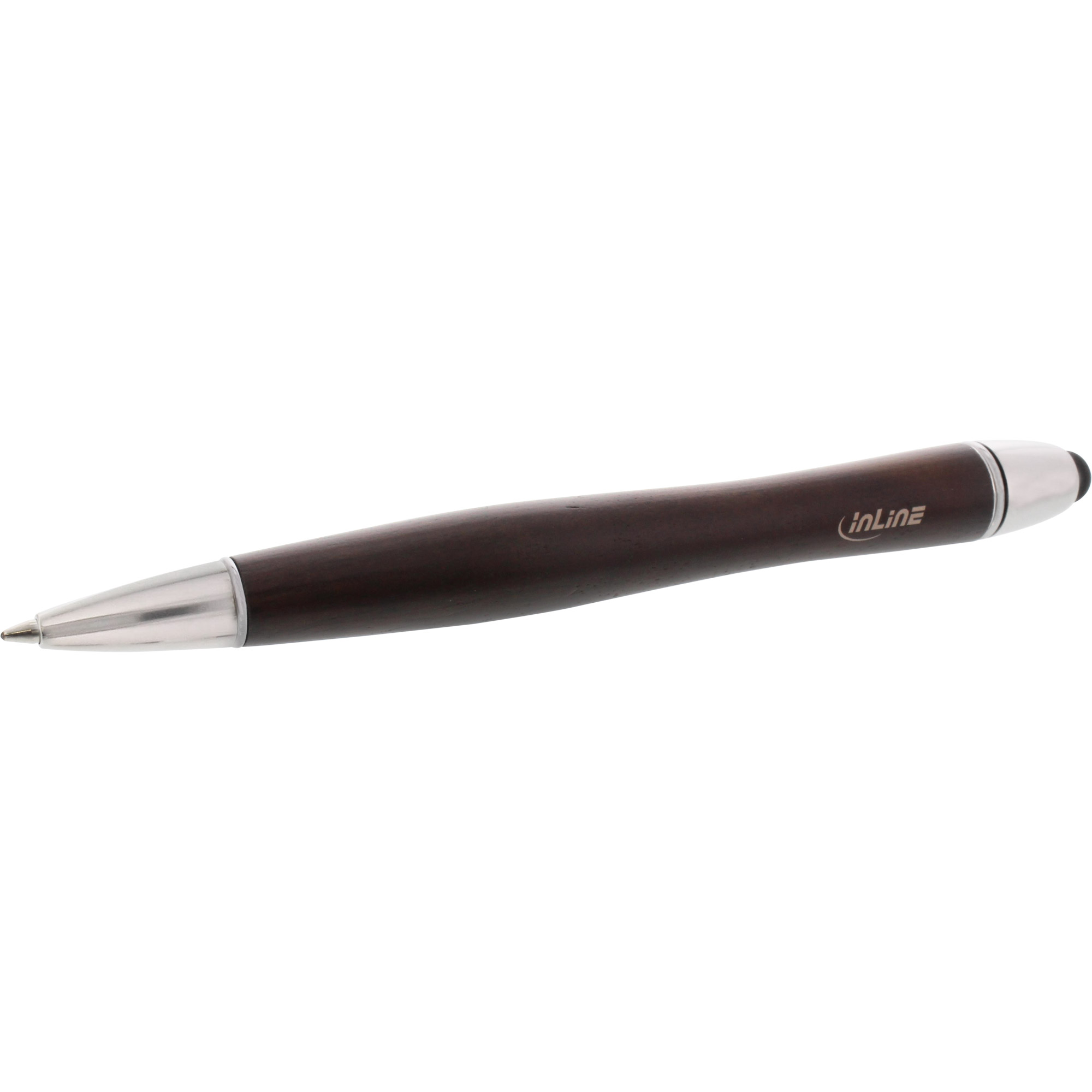 Inline® woodpen, Stylus-Stift für Touchscreens + Kugelschreiber, Walnuss/Metall