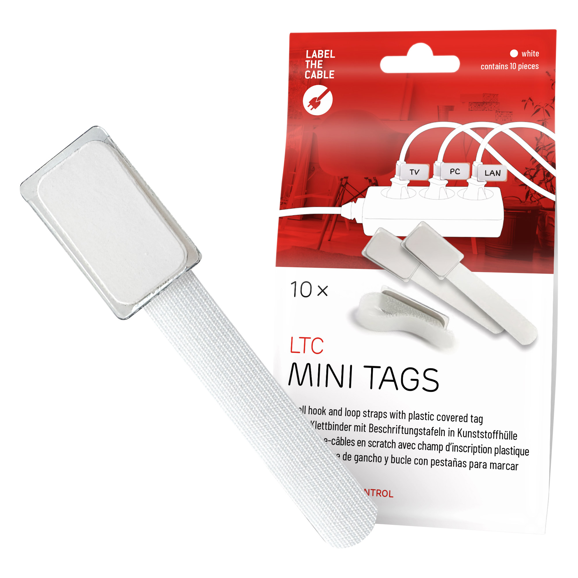 Label-The-Cable Mini, LTC 2520, 10er Set weiß